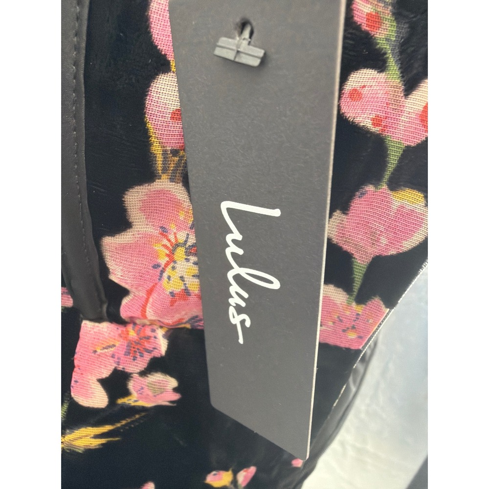 Lulus Luxurious Allure Black Floral Burnout Velvet Strapless Maxi Dress Small NW - Picture 11 of 13